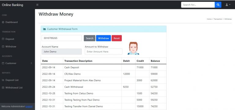 Online Banking System in ASP.NET C# and SQL Server